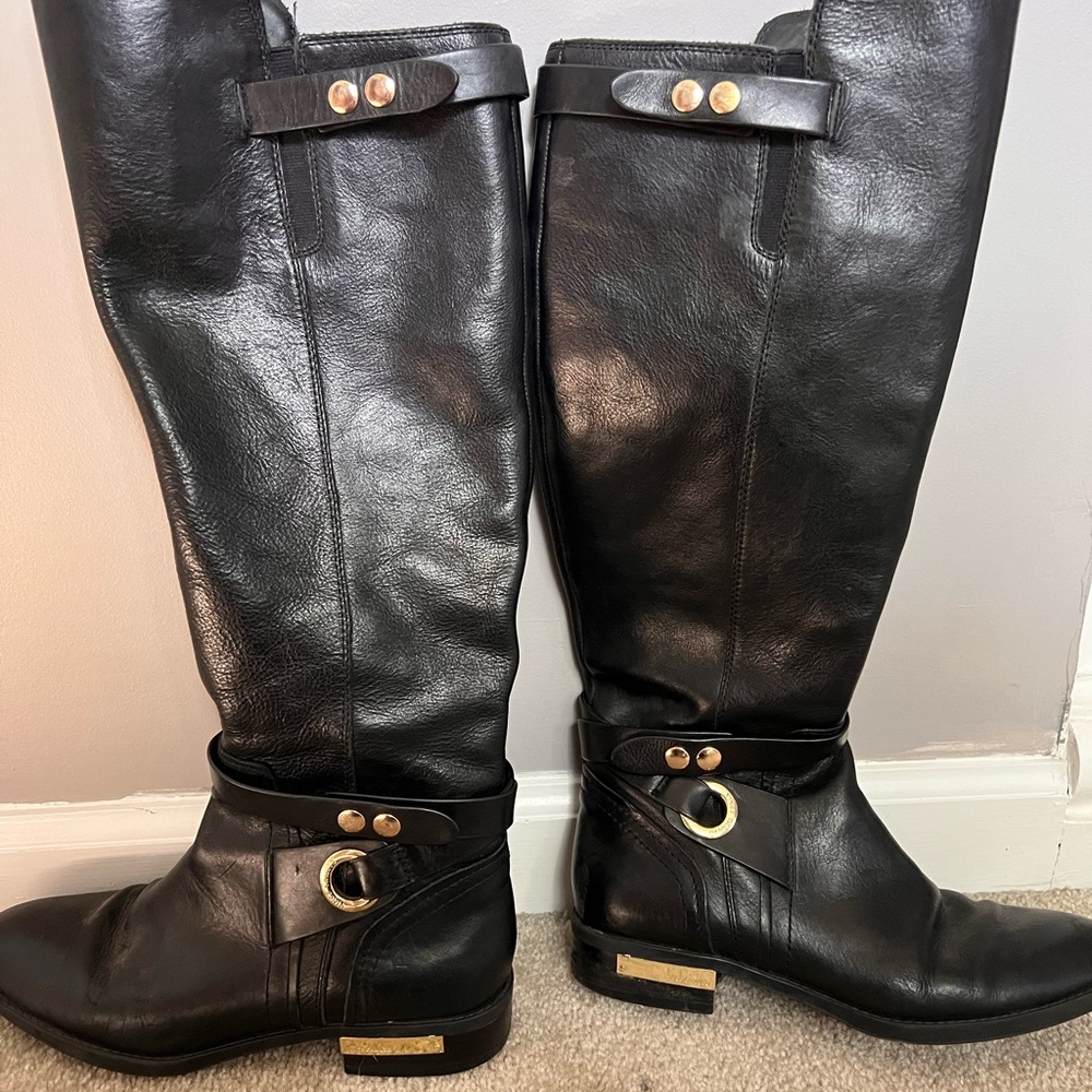 Vince Camuto black leather riding boots ✨💕 size 8 - great condition! Knee high